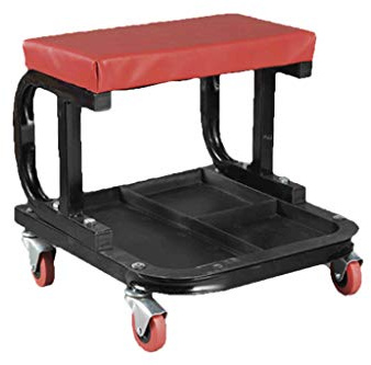 Cofan Asiento Taburete móvil para Taller | con Ruedas y Bandeja Porta Herramientas | Almacenaje cómodo para Taller mecánico | Tamaño Mediano