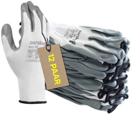 norskog Lily Arbeitshandschuhe Lederhandschuhe Herren Handschuhe Schutzhandschuhe Gartenhandschuhe Montagehandschuhe Bauhandschuhe Lagerhaus Garten Baustelle 12 Paare Gr.9