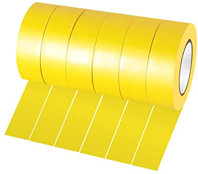 Xrkuu 6 Rollen gelbes Isolierband, 18 mm x 10 m, PVC-Isolierband, wasserdicht, stark klebend, für Draht-Projekte, Isolieren und Reparieren von gebrochenen Drähten