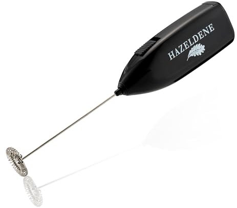 Handheld Milk Frother – Mini Electric Whisk for Coffee, Latte, Cappuccino, Frappe, Matcha, Hot Chocolate – Battery Operated Coffee Whisk Frother – Black