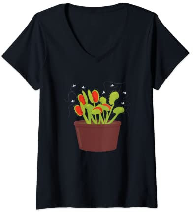Womens Venus Flytrap - Houseplant Carnivorous Plants Dionaea Gift V-Neck T-Shirt
