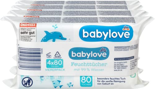 Babylove Artikel (960 Tücher (12x80St), Babylove Feuchttücher mit 99% Wasser)
