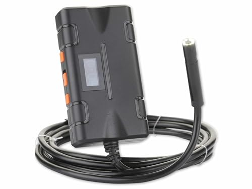 PREMIUMBLUE WiFi USB Endoskop-Kamera EC02 mit 2000 mAh Akku | Flexibles 2m Kabel | 2560x1920 Auflösung | 8mm Kamerakopf | 8 Dimmbare LEDs | Integriertes Display | Inspektionskamera für Handwerker,