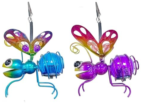 Levitantes Mariposa Solar Decorativa de Metal y PVC - Atractivo Diseño Iluminado, Ideal para Jardines y Decoración Exterior.