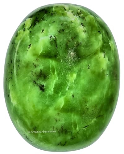 Amazing Gemstone - Cristales y piedras curativas de jade verde nefrita, grandes, para palma de mano, amuletos de suerte, energía positiva, meditación, original regalo de Navidad para mujer