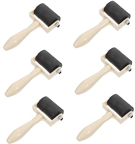 STOBOK 6pcs printmaking Tool Ink Paint Brush Drawing Roller Oil Painting Roller Brayer Rollers for Crafting Kid Tools Glue Roller for Painting Small Plastic sheeting Rubber Child