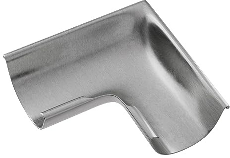 Baumeister.tech Rinnenwinkel 90 Grad für Dachrinne halbrund, Dachrinnewinkel Außenecke aus Titanzink, Rinnenwinkel mit hohem Wasserdurchfluss zum Rinnensystem 7tlg/280-120 mm