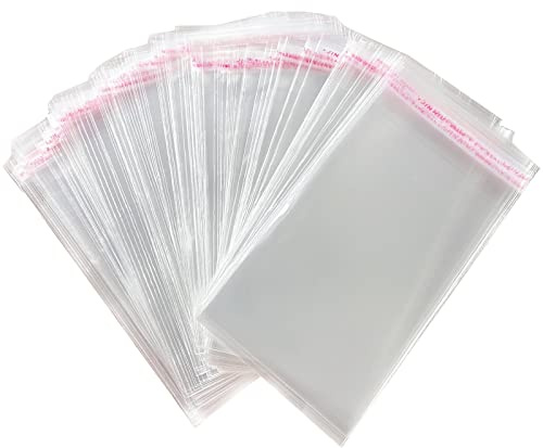 Zydiwo 200 Pièces Sacs de Cellophane Auto-adhésif Petit Sac Alimentaire Transparent OPP Sachet pour Sucette Biscuits Chocolat Bonbons (10x18cm)