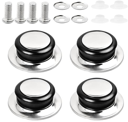 xianynow 4 Stück Topfdeckelgriff Topfdeckelknöpfe für Kochgeschirr Hitzebeständige Topfdeckelknöpfe aus Edelstahl Universeller Ersatz für Deckelgriffe für Küchenkochgeschirr