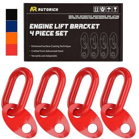 AUTORICH 7100 Hebehalter-Set für Motor – 4 robuste Motorhebehalterungen 2,500 kg, Kapazität – Motorstützstange, zum Heben von Schlingen und Lastnivellierern, rot