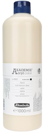 Schmincke - AKADEMIE® Acryl color, Sand 1 Liter, 23660029, feine Künstler-Acrylfarbe, brillant, hoch lichtecht und kadmiumfrei, für Acrylmalerei, Mixed Media