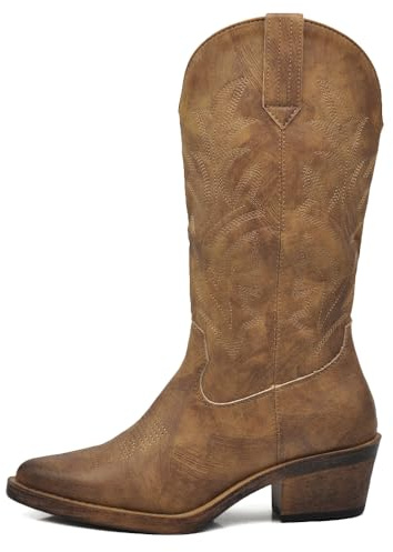 IF Fashion Stivali Stivaletti Texani Cowboy Western Scarpe da Donna Punta Camperos Etnici C19004-4