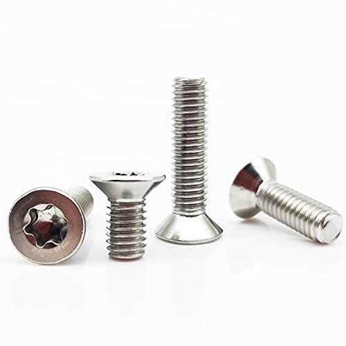 Hält Dinge fest 5/10 / 50pcs M1.6 M2 M2.5 M3 M4 M5 M6 M8 GB2673 304 A2 Edelstahl Sechs Lappen Torx Flacher Senkkopfschraube Bolzenlänge 3-60m Geeignet für viele Einsatzorte(12mm,10pcs M5)