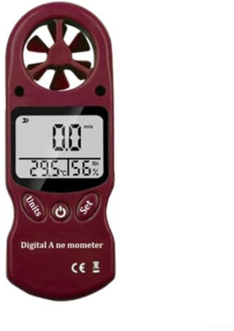 SPORTARC Instrument de mesure de la vitesse du vent portable avec température, humidité, multifonction, facile à utiliser (rouge)