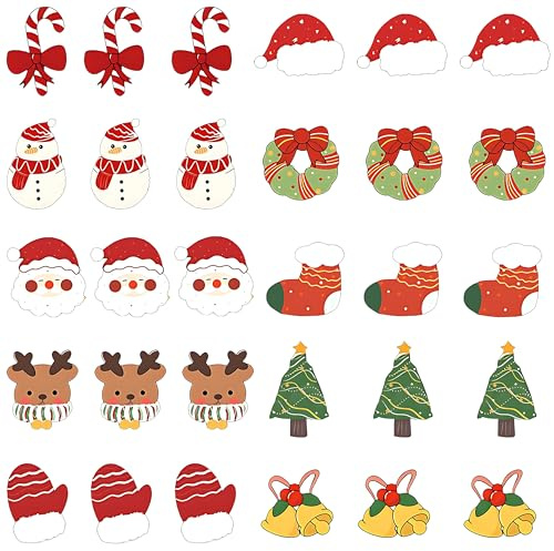 YouXiaor 30 piezas Broche Insignia Pines Solapa Broche Lindo Juego Agujas Dibujos Animados Broches Navidad Ciervos Broches Árbol Navidad para Joyería Regalo Adornos Navideños