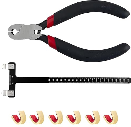 Xiciki Bogenschnur Nockpunktzange T-Form Bogen Quadrat Lineal Set Bogenschießen Nocking Points Zange Tuning Kit mit 6 Nockpunkte Set Bogenzubehör für Compound und Recurvebogen