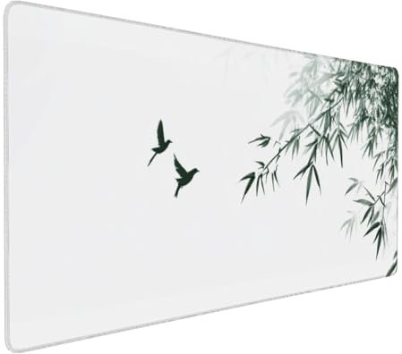 Gaming Mauspad XXL Grün Mousepad 1000x500x4mm Bambus Verlängertes Mauspad Schreibtischauflage,Genähte Kanten Mauspad,Verbessert Präzision und Geschwindigkeit Wasserdicht Geeignet für Büro und Spiele