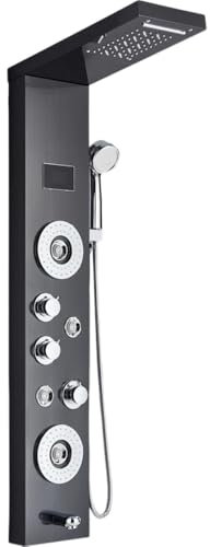 Pomme de Douche Ensembles de Douche pour Salle de Bain LED Panneau de Douche de Douche Cascade de Pluie numérique Affichage numérique Fauce de Douche Spa Massage de Salle de Bain Jet de Salle de Bain