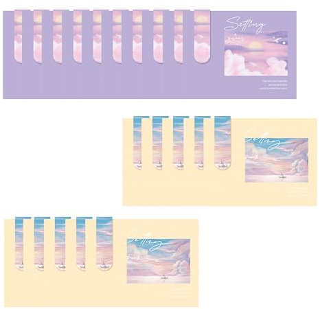YFaith 20 Stück Magnetische Lesezeichen mit Dekorative Karte, 100 x 15 mm Lesezeichen Magnet Kinder, Magnetisches Design Schöne Bunt, für Bücher, Papiere, Notizbücher