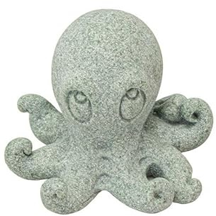 Heart Tong Aquarium Dekoration aus Sandstein, Grau-Grün, Unterwasser Ornament für Aquarien und Tischdekor (Oktopus)