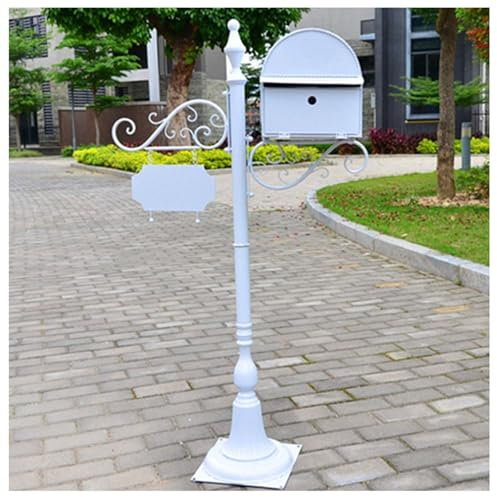 NQNFWCRJ Locking Metal Mailbox Home Standing Mailboxes with Hangtag Design Outdoor Rainproof Parcel Boxes Send Opening with Rain Shield Multi-color