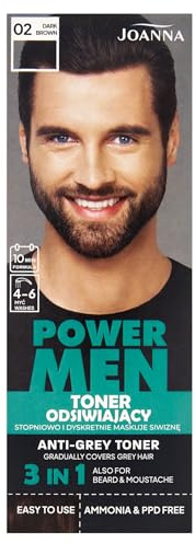 JOANNA POWER MEN Toner Dark Brown – Graue Haare kaschieren in 10 Minuten – Toning für Männer – Dark Brown Haar Toner für Bart & Haare – ohne Ansatz – 80g