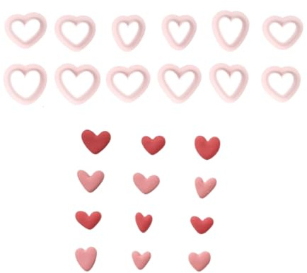 GMBYLBY Lot de 12 emporte-pièces multi-usages en forme de cœur en polymères pour la Saint-Valentin, la fabrication de bijoux pour boucles d'oreilles et