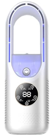 ZEPFJHE Enfriadores de aire evaporativos de escritorio, ventilador sin aspas con humidificador, tanques de agua de gran capacidad, 6 velocidades, alimentado por USB, sin nebulización