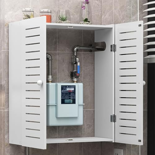 Moderna copertura per scaldabagno a gas, da parete, per una protezione efficiente dal calore, elegante scudo per radiatore, accessorio per casa, ufficio, cucina, bagno (40 x 80 x 20 cm)