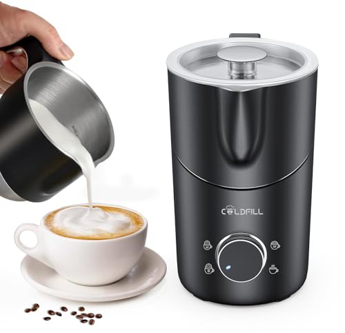 Montalatte Elettrico - Cappuccinatore 8 in 1, 400ml Schiumalatte Elettrico per Cappuccino/Latte Macchiato