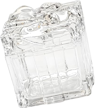 PANGBOER Boîte à bijoux en verre, plat à bonbons en cristal avec couvercle, bocaux de rangement décoratifs pour femmes, filles, bocaux en verre coloré avec couvercle