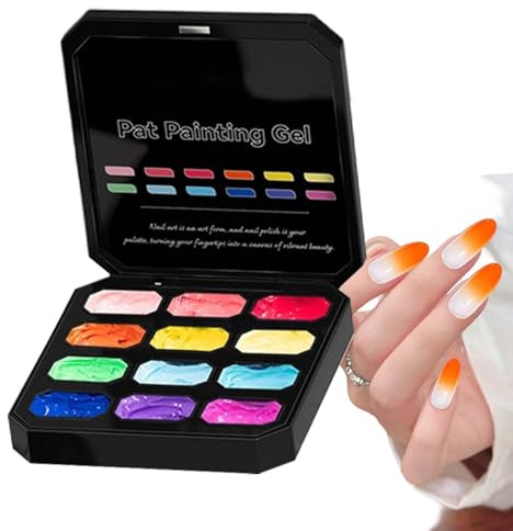 Esmalte de uñas en gel de 12 colores, paleta de gel para palmaditas, cobertura de color de alta saturación, color duradero, para rubor degradado, aura francesa, manicura de salón, arte DIY