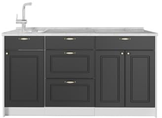Vicco Köksblock Fame-Line, Herrgård i antracitguld, 150 cm AP Marble, för individuell expansion med kompatibla moduler