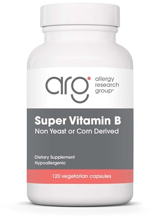 Allergy Research Group Super Vitamin B Supplement - B Vitamin Complex for Men & Women, with Vitamin B12 and B6, Vegetarian Capsules - 120 Count