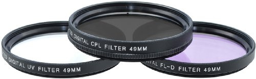 Xit 49 mm UV/CPL/FL-D kamerafilter kit 49 mm - kamerafilter (4,9 cm, kamerafilter kit, 3 stycken)