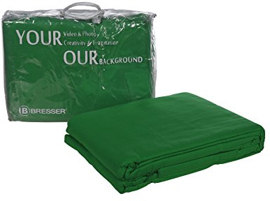 BRESSER Drap d'arrière-plan Y-9, vert chromakey (incrusté), 3x4m