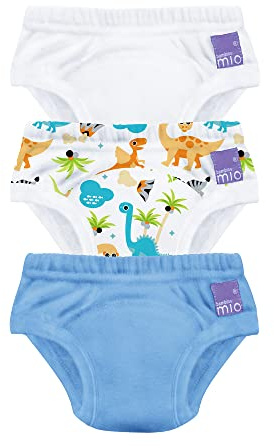 Bambino Mio, Träningsunderbyxor, förpackning med 3, återanvändbara potträningsbyxor för pojkar och flickor - pojke blanda dino, 2-3 år