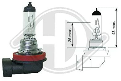 DIEDERICHS H11 Glühlampe Fernscheinwerfer 55W Fernlicht Halogen Birne LID10040