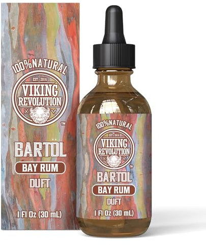 Viking Revolution - Bartöl - Macht Weich, Schützt und Stärkt - Natürliches Argan- und Jojobaöl - Bartöl Herren - Geschenke Für Männer - Bay Rum - 30 ml