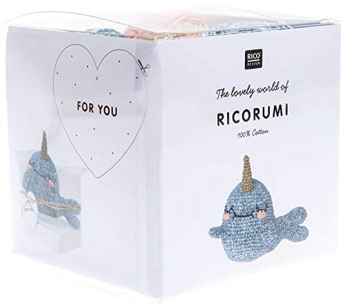 Rico Design Virkningsset Ricorumi Animals Narval – för stickning och pyssel – perfekt för barn och vuxna – gör-det-själv