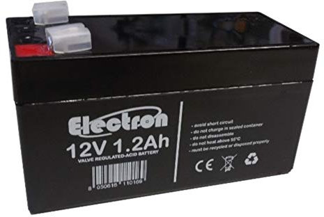 Batteria ricaricabile al piombo 12V 1,2Ah attacco faston 4.8mm Per allarmi antifurti sicurezza videosorveglianza