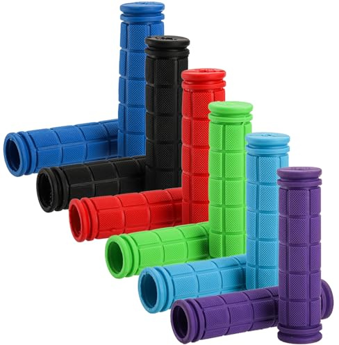 Suwimut 12 Pieces Bike Handlebar Grips, Kids Non Slip Rubber Bicycle Handle Grips, Replacement Bike Grip for Scooter, Beach Cruiser, Mountain Bikes, Foldable Bikes