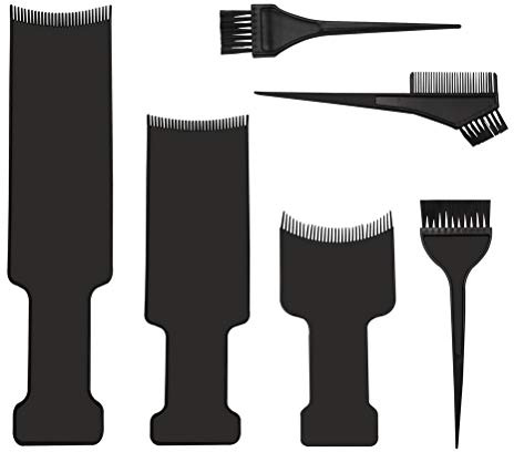 6 Pcs Balayage Highlighting Kit - Hair Color Board with Teeth, Foils, and Brush for Dyeing and Coloring