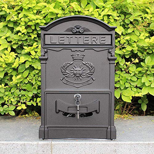 XBSLJ Briefkästen Briefkasten, Briefkasten, Wand Briefkasten Retro Antike Nostalgie Vintage Briefkasten Briefkasten 9 Farben, abschließbarer Briefkasten Stahl Briefkasten, klassischer wandmontierter