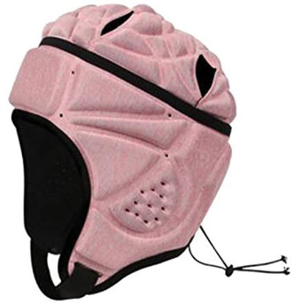 SM SunniMix Réglable Rugby EVA -Chef Rembourré de But de Football Tête Souple Casque de Protecteur Tête Antichute pour Unisexe, Rose