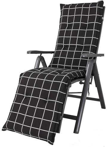 Kettler Polen Auflage Relaxliege Milano 2398 anthrazit-grau kariert 170x49x6 cm KETTtex