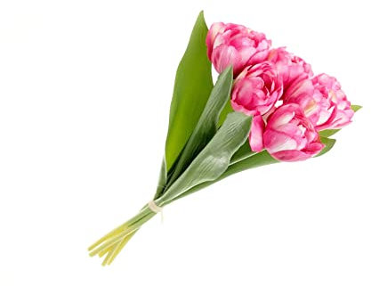 FloristryWarehouse Tulpe aus Kunstseide, 6 Stiele, 40 cm hoch, Rosa