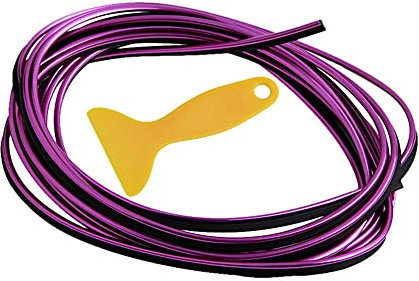 Auto Dekorativer Streifen,5M Galvanisierte Auto-Innenverkleidung Schlitze Zierstreifen Universal Auto DIY Interior Dekoration Zubehör mit Installations Spachtel KFZ Dekorstreifen Trim Strip,Lila