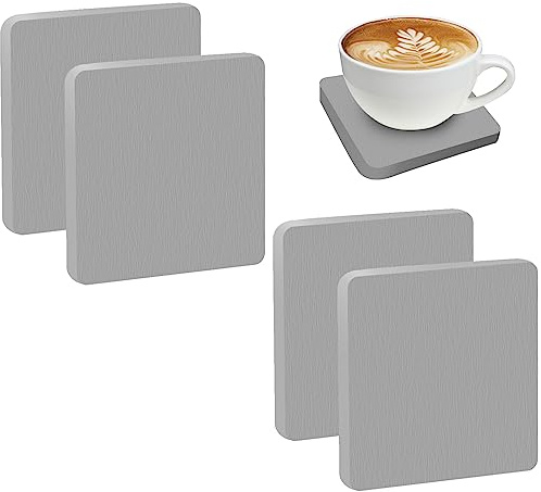 Sadocom 4 Stück Wasserabsorbierende Diatomeenerde-Untersetzer, 4Quadrat | Steinschale für die Spüle, Kieselerden-Seifenschale für Handseifen, Tassen, Getränkeflaschen, Pflanzen