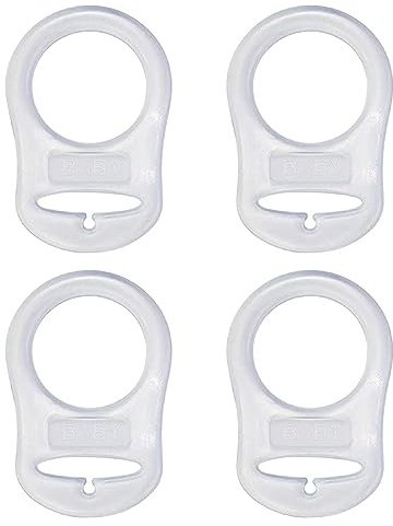 RGZD 4 Pcs Silikon-Knopf-Ring, Schnuller Adapter, Silikon Dummy Schnuller Halter Clip Adapter Ring, Silikonring für Schnuller